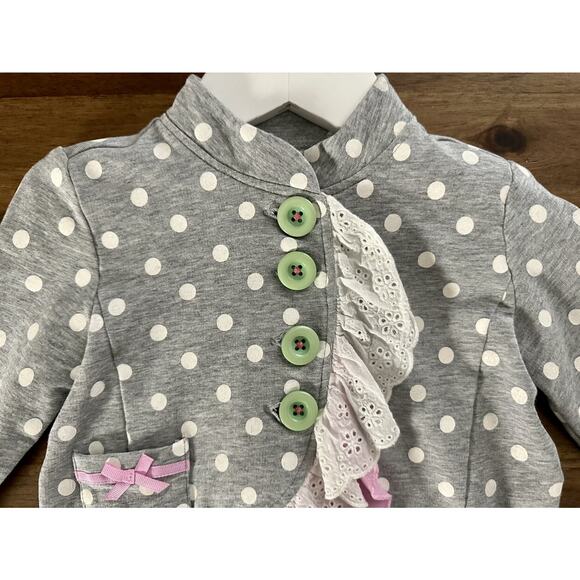 Matilda Jane The Adventure Begins Gray Purple Polka Dot Lead The Way Jacket 2 - Picture 3 of 9
